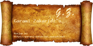 Garami Zakariás névjegykártya